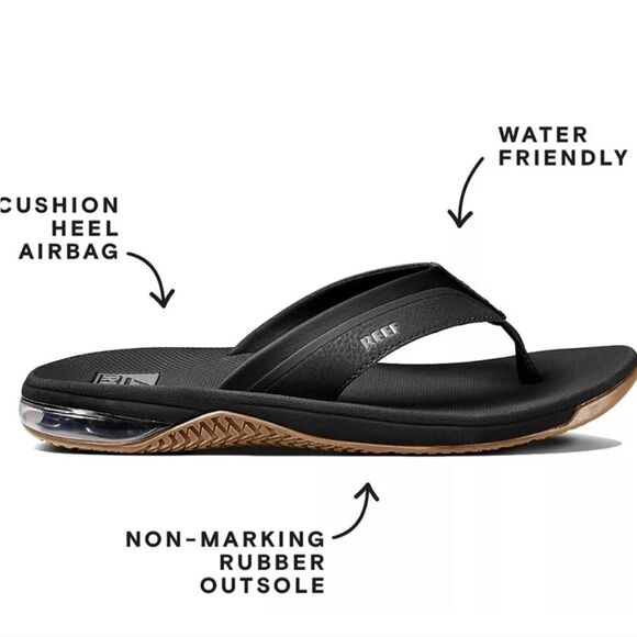 Reef Anchor Flip-Flop Sandal- Black main image 8